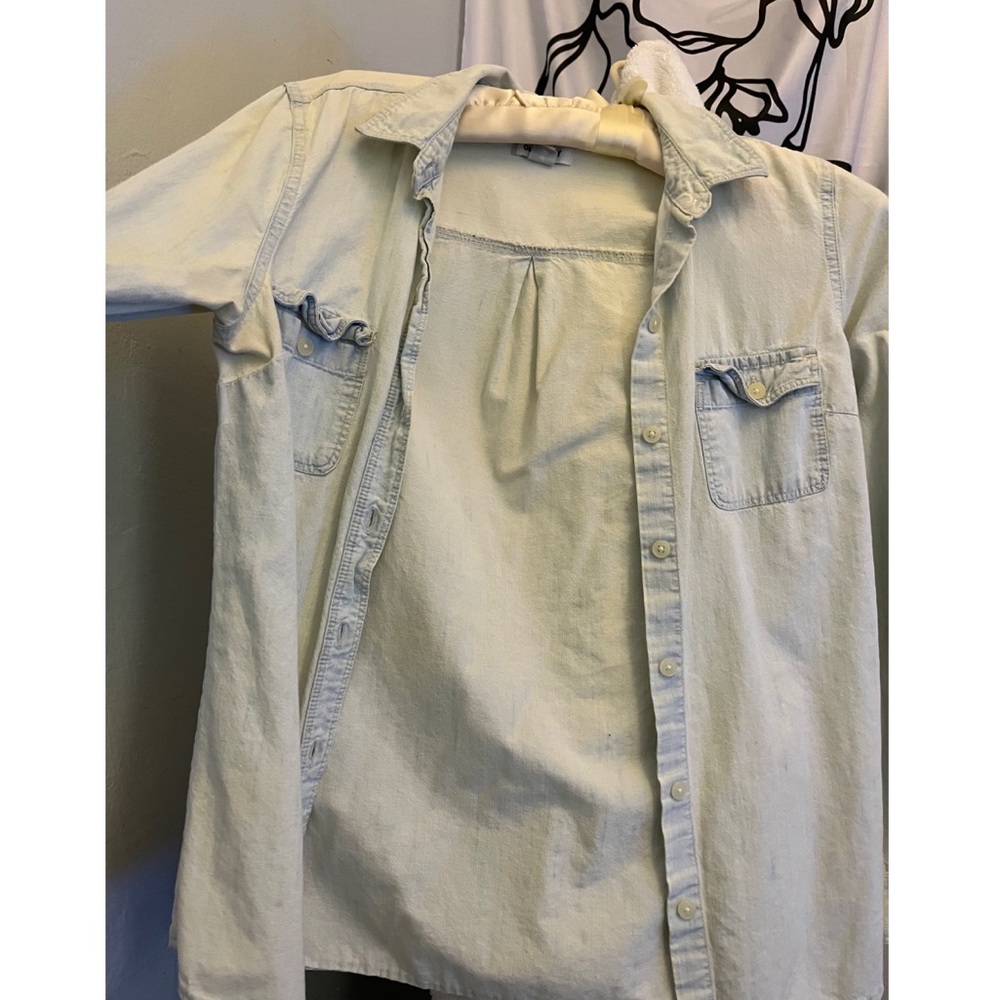 Lightweight Light Denim Wash Button Up